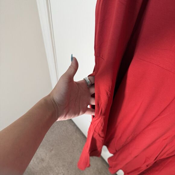 Betabrand Red Marilyn Red Knee Length Dress Stretch Comfort V Neck Casual 3X NWT - Picture 3 of 14